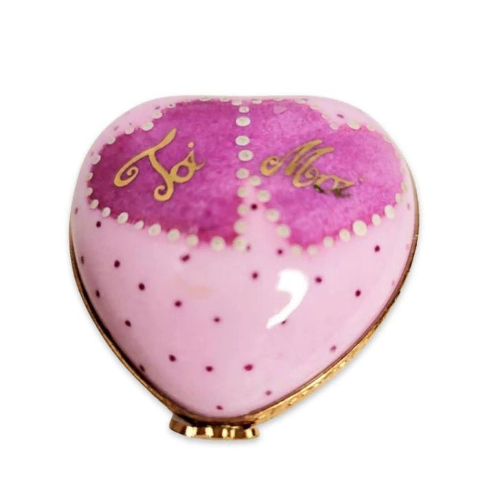 Pink heart, numbered edition, a hand-painted Limoges porcelain box